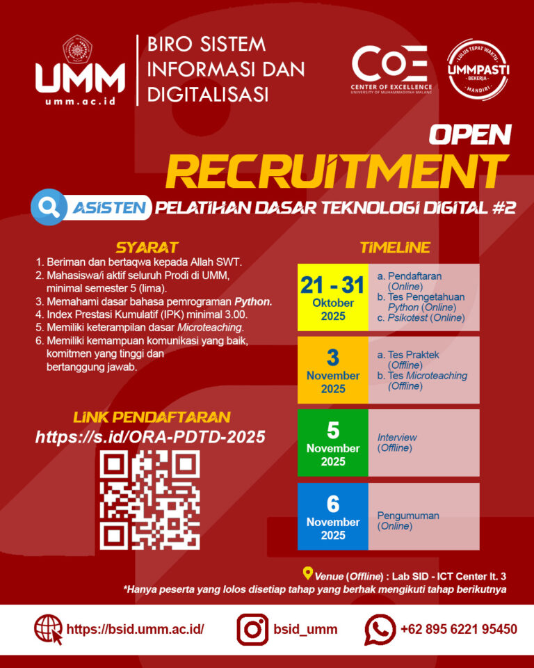 Biro INFOKOM Open Recruitment Asisten Pelatihan Teknologi Digital #2